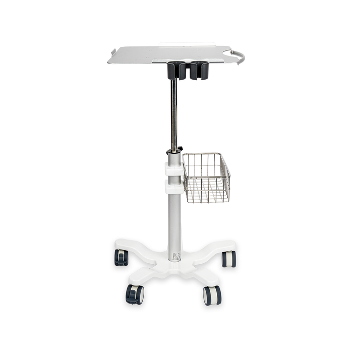 MC-15 - Medical Cart Mobile Trolley Cart with Wheels 22.4"-35.4" Height Adjustable Stainless Steel Dental Cart Rolling Desktop Lab Cart with 16.5"× 16.5" Large Tabletop